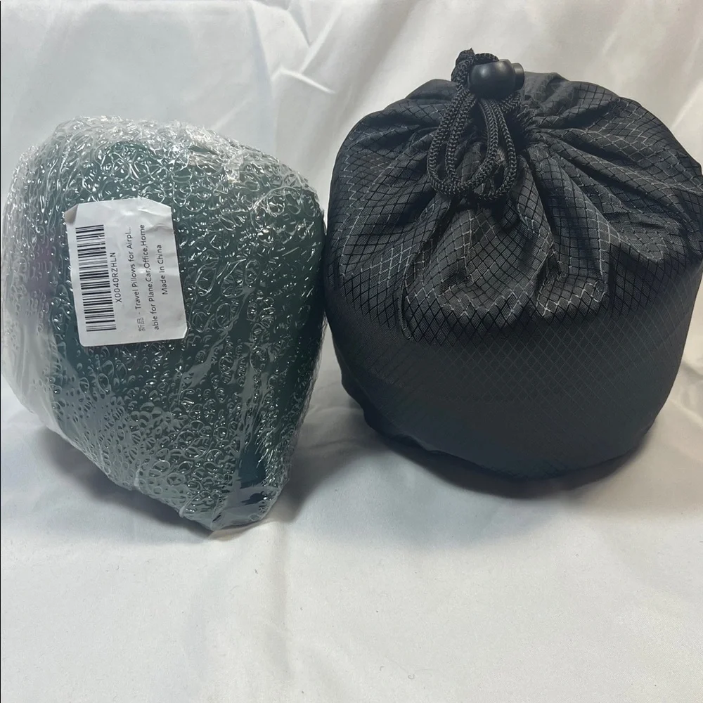 Gray and Green Travel Neck Pillow